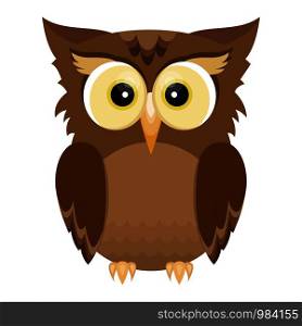 Cute cartoon owl. Vector illustration flat design