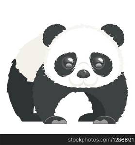 Cute cartoon panda bear, kawaii animal design.