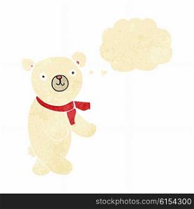 cute cartoon polar teddy bear with thought bubble