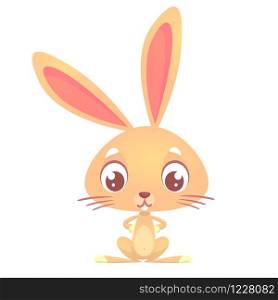 Cute cartoon rabbit. Farm animals. Vector illustration of a bunny. Mock up for print decoration isolated on white