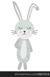 Cute cartoon rabbit in scandinavian style. Childish print for nursery, kids apparel,poster, postcard.. Cute cartoon rabbit in scandinavian style. Childish print for nursery, kids apparel,poster, postcard