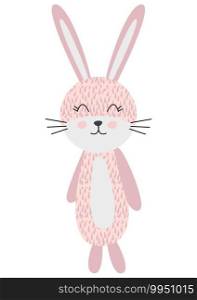 Cute cartoon rabbit in scandinavian style. Childish print for nursery, kids apparel,poster, postcard.. Cute cartoon rabbit in scandinavian style. Childish print for nursery, kids apparel,poster, postcard