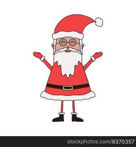Cute cartoon Santa Claus isolated on white background.. Cute cartoon Santa Claus on white background.