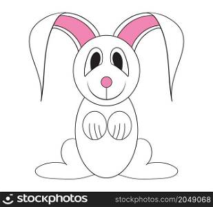 Cute cartoon smiling easter rabbit vector illustration.