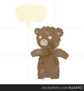 cute cartoon teddy bear with speech bubble
