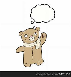 cute cartoon teddy bear with thought bubble