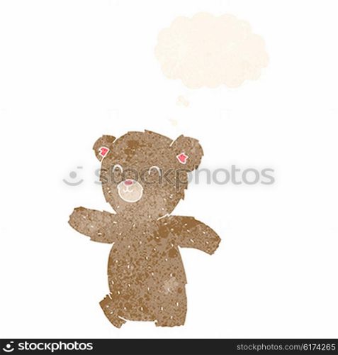 cute cartoon teddy bear with thought bubble