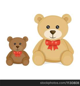 Cute cartoon teddy bears. Vector illustration for Valentine&rsquo;s Day.