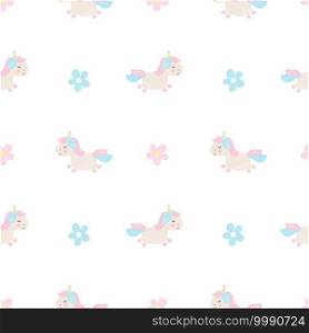 Cute cartoon unicorn seamless baby vector pattern background illustration with pastel flowers. Children texture for kids wallpaper, fills, web page background.. Cute cartoon unicorn seamless baby vector pattern background illustration with pastel flowers. Children texture for kids wallpaper, fills, web page background
