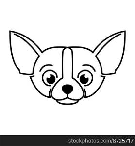 Cute Cartoon Vector Illustration icon of a Chihuahua puppy dog. It is outline style.