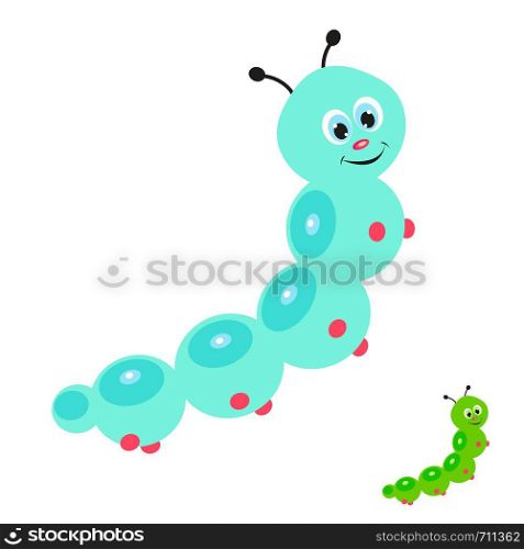 Cute cartoon vector isolated caterpillar or worm