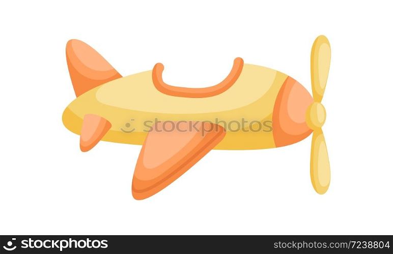 Cute cartoon yellow plane for design of album, scrapbook, card and invitation. Flat cartoon colorful vector illustration isolated on white background.