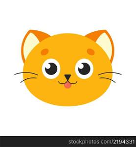 Cute cat. Cartoon character. Colorful vector illustration. Isolated on white background. Design element. Template for your design, books, stickers, cards.