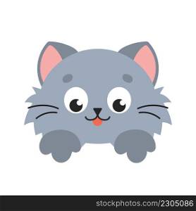 Cute cat. Cartoon character. Colorful vector illustration. Isolated on white background. Design element. Template for your design, books, stickers, cards.