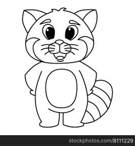 Cute cat cartoon character coloring page Vector Image