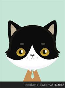 Cute cat.Childish print for nursery,kids apparel,poster,postcard. . Cute cat.