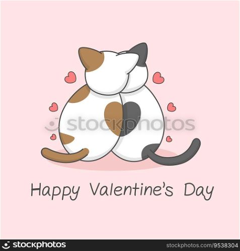 Cute Cat Couple Valentines Day