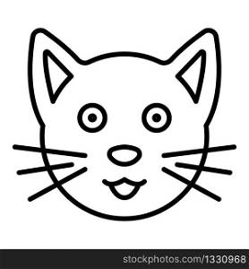 Cute cat face icon. Outline cute cat face vector icon for web design isolated on white background. Cute cat face icon, outline style