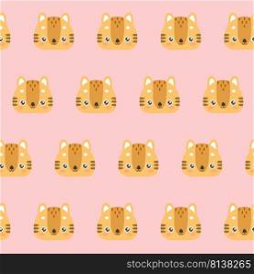Cute cats pattern on pastel background. 