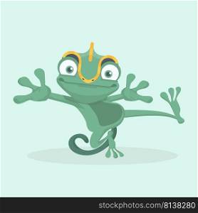 Cute chameleon. Vector illustration.. Cute chameleon. 