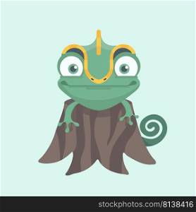 Cute chameleon. Vector illustration.. Cute chameleon. 