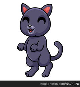 Cute chartreux cat cartoon standing