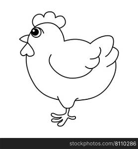 Cute chicken cartoon coloring page Royalty Free Vector Image