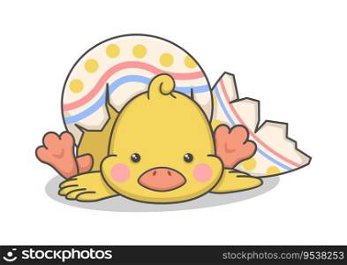 Cute Chicken Chick In Easter Egg
