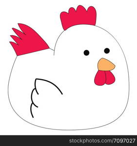 Cute chicken, illustration, vector on white background.