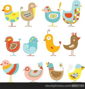 Cute chickens vector image