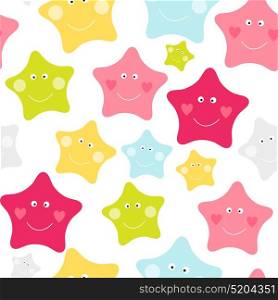 Cute Children s Seamless Pattern Background with Stars Vector Illustration EPS10. Cute Children s Seamless Pattern Background with Stars Vector Illustration