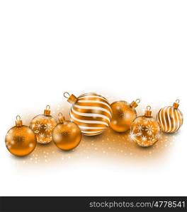 Cute Christmas Balls Isolated on White Background. Illustration Cute Christmas Balls Isolated on White Background - Vector