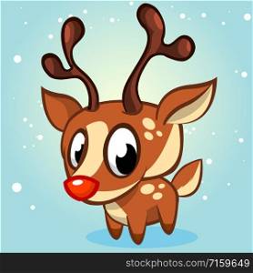 Cute Christmas reindeer vector illustration on white background
