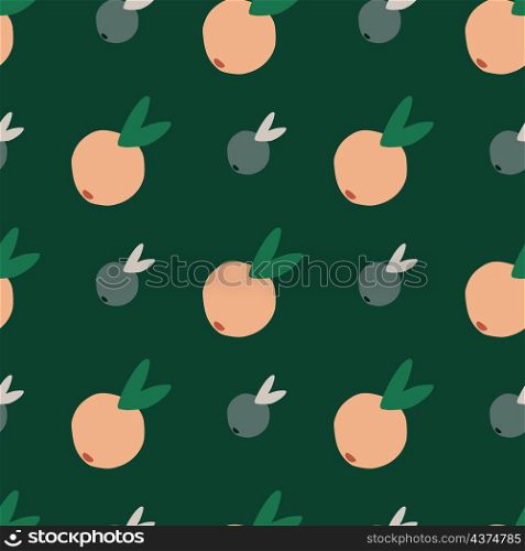 Cute citrus fruit seamless pattern. Fruits endless wallpaper. Cute doodle food backdrop. Design for fabric , textile print, surface, wrapping, cover. Simple vector illustration. Cute citrus fruit seamless pattern. Fruits endless wallpaper. Cute doodle food backdrop.