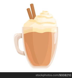 Cute coffee cup icon cartoon vector. Spice latte. Drink cream. Cute coffee cup icon cartoon vector. Spice latte