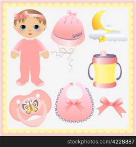 Cute collection of baby design elements for any arts