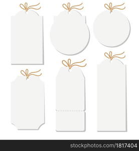 Cute collection of stencils vector isolated tags without pattern