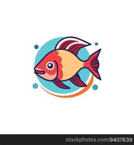 Cute colorful fish isolated on white background
