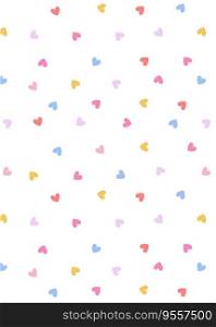 Cute colorful Hand Drawn Heart Seamless Vector Pattern