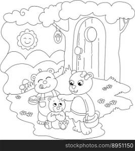 Cute coloring bears vector image