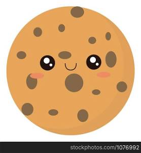 Cute cookie, illustration, vector on white background.
