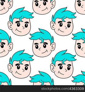 cute cool handsome boy seamless pattern textile print
