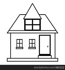 Cute country house icon. Outline illustration of house vector icon for web design. Cute country house icon, outline style