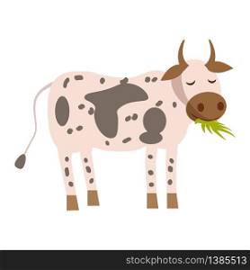 Cute cow, animal, trend cartoon style vector. Cute cow, animal, trend, cartoon style, vector, illustration, isolated on white background