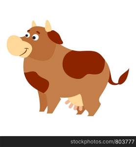 Cute cow icon. Cartoon of cute cow vector icon for web design isolated on white background. Cute cow icon, cartoon style
