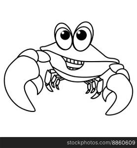Cute crab cartoon coloring page illustration vector. For kids coloring book.