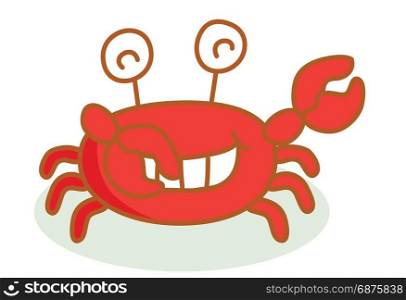 cute crab cartoon smiling