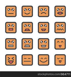 Cute cracker face emoji with freckle icon, vector and illustration