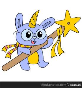 cute creature holding a star magic wand