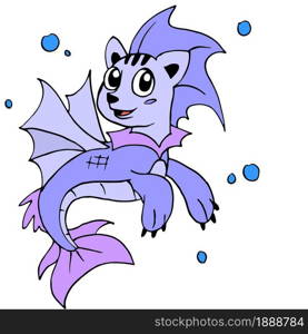 cute creatures that live under the sea. cartoon illustration sticker mascot emoticon